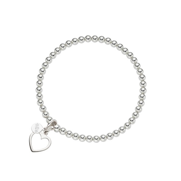 ladies bracelet heart cutout sterling silver