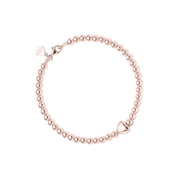 ladies bracelet heart bead 18 karat rose gold