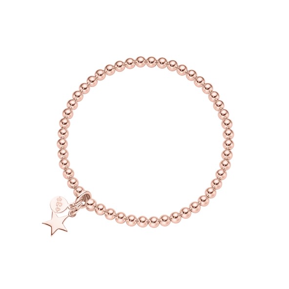 ladies bracelet star sterling silver rosegold-plated