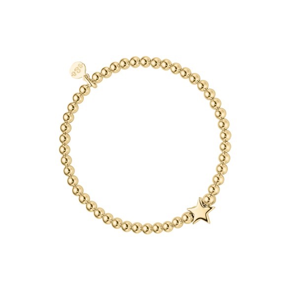 ladies bracelet star bead sterling silver gold-plated