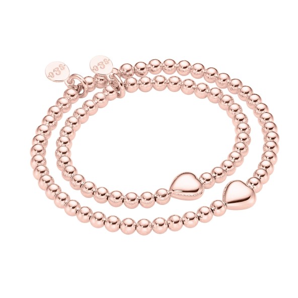 Mother & daughter set heart sterling silver rose gold plated