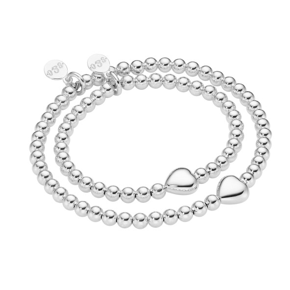 Mother & daughter set heart sterling silver