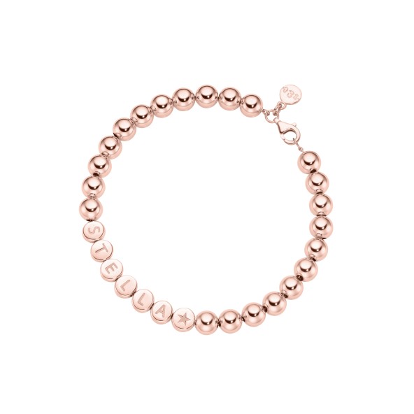 name bracelet classic large beads 18 carat rose gold