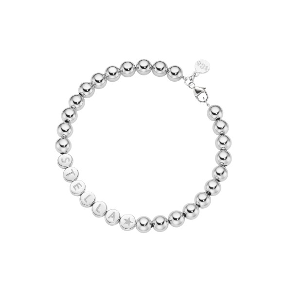 name bracelet classic large beads 18 carat white gold
