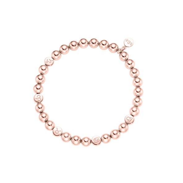name bracelet classic large beads sterling silver rose gold plated