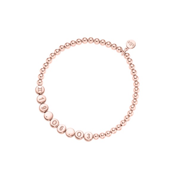 name bracelet classic small bead sterling silver rose gold plated