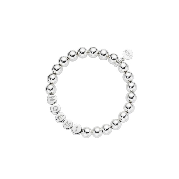 kids name bracelet classic girls large beads sterling silver