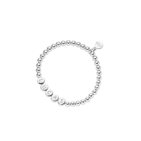 name bracelet kids classic small beads sterling silver