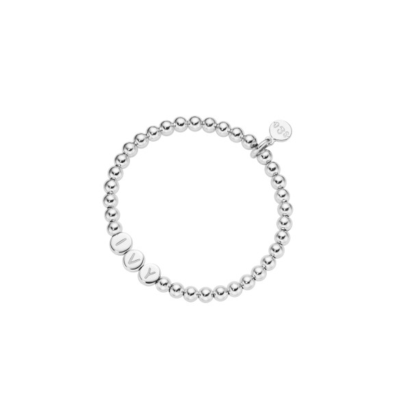 kids name bracelet classic girls small beads sterling silver