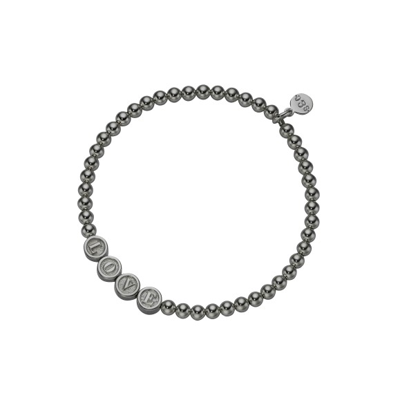 name bracelet signature 1 small bead sterling silver black plated