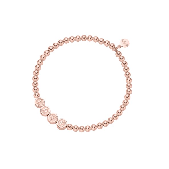name bracelet signature 1 small bead sterling silver rose gold plated