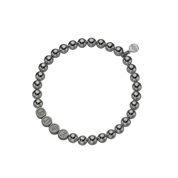 name bracelet signature 2 large bead sterling silver black plated