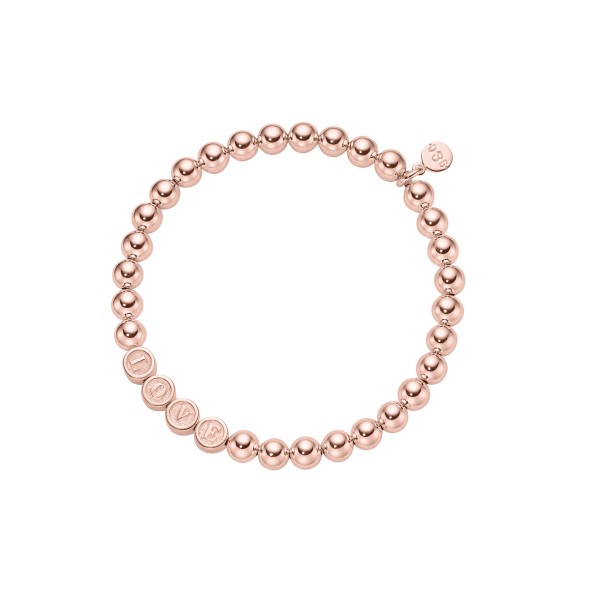 name bracelet signature 2 large bead sterling silver rose gold plated