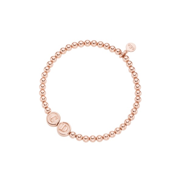 name bracelet signature 3 small bead sterling silver rose gold plated