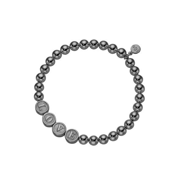 name bracelet signature 4 large bead sterling silver black plated