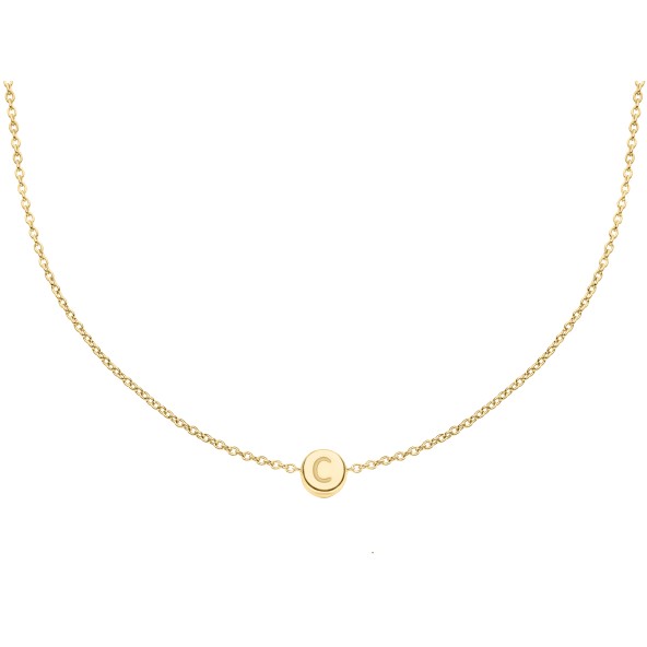 One letter necklace sterling silver gold-plated