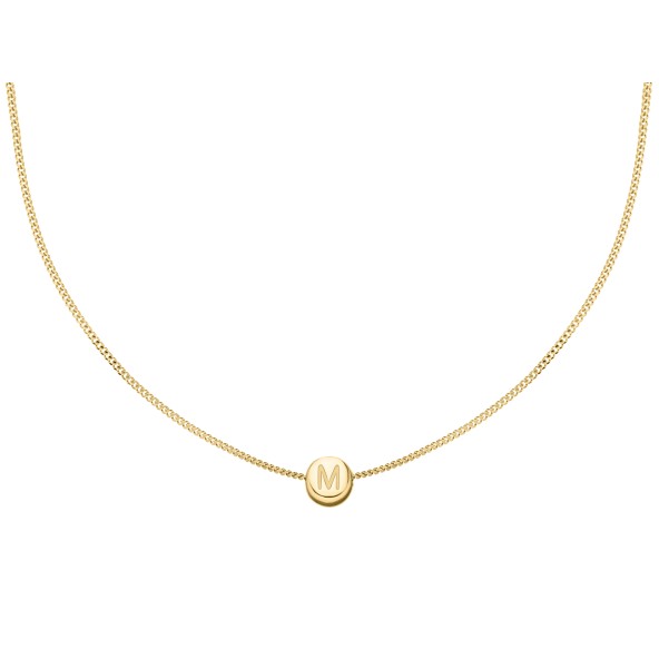 letter curb chain necklace 18 karat gold