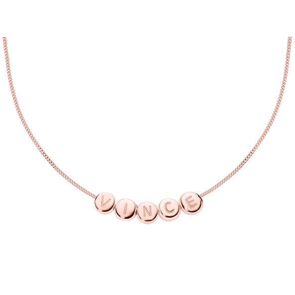 letter necklace 18 karat rose gold