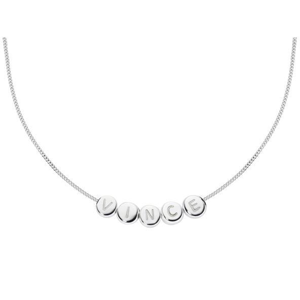 letter necklace 18 karat white gold