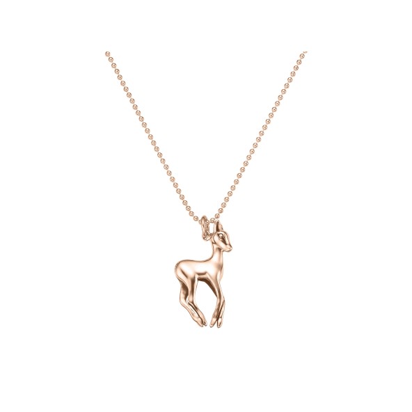 deer necklace sterling silver rose gold-plated