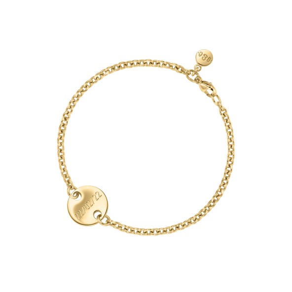 classic no.3 engraving bracelet 18 karat gold