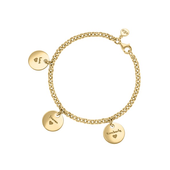 classic no.4 engraving bracelet 18 karat gold