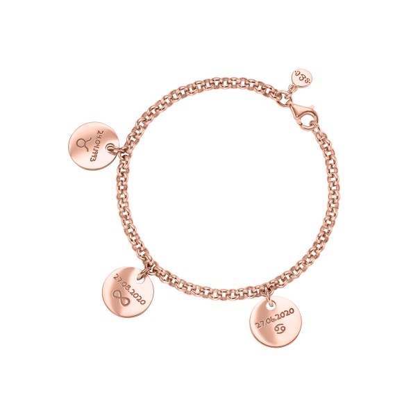 classic no.4 engraving bracelet 18 karat rose gold