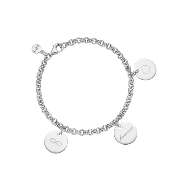 classic no.4 engraving bracelet sterling silver