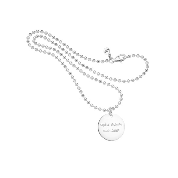 kids engraving birth necklace Sterling silver