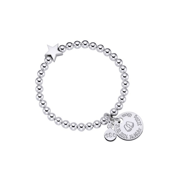 kids engraved star bracelet Sterling silver