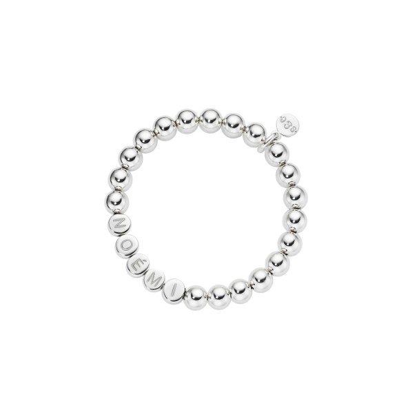 kids name bracelet classic large bead sterling silver