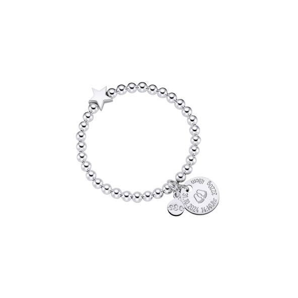 kids engraved star bracelet Sterling silver