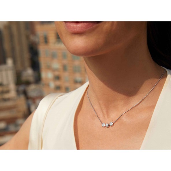 letter necklace 18 karat white gold