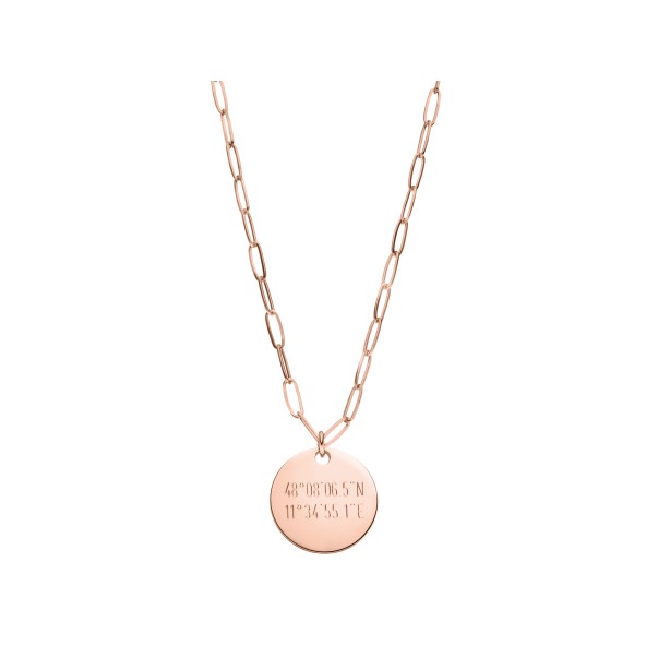 ladies coordinates necklace sterling silver rosegold-plated