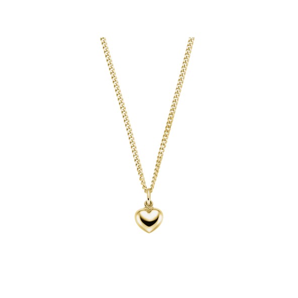 ladies heart necklace sterling silver gold-plated