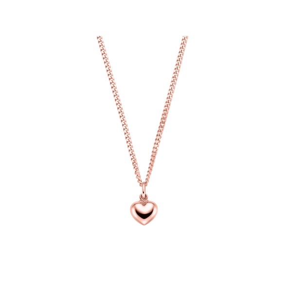 ladies heart necklace sterling silver rosegold plated