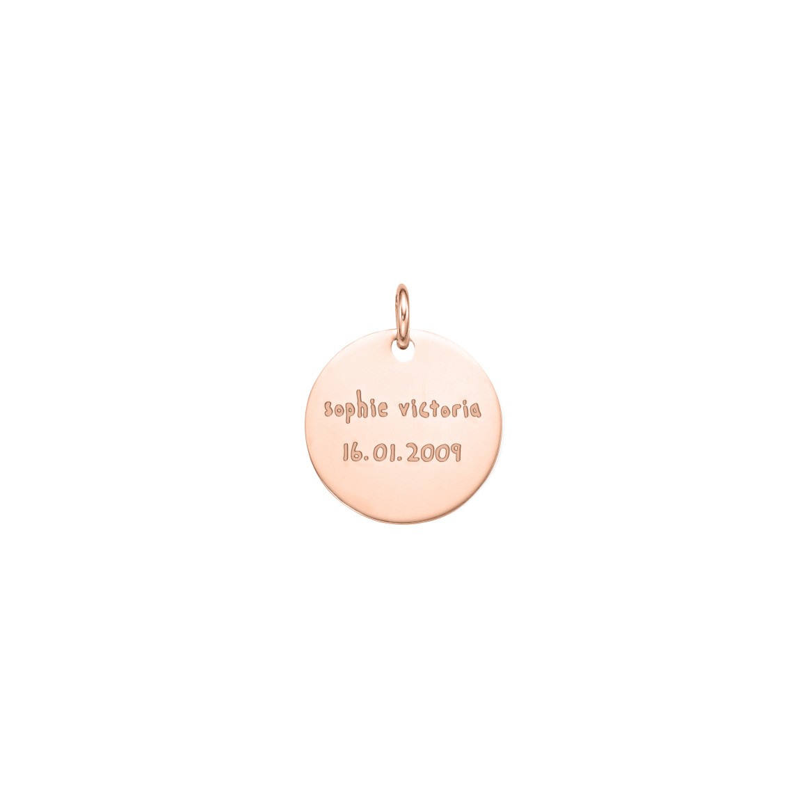 engraved pendant 18 karat rose gold