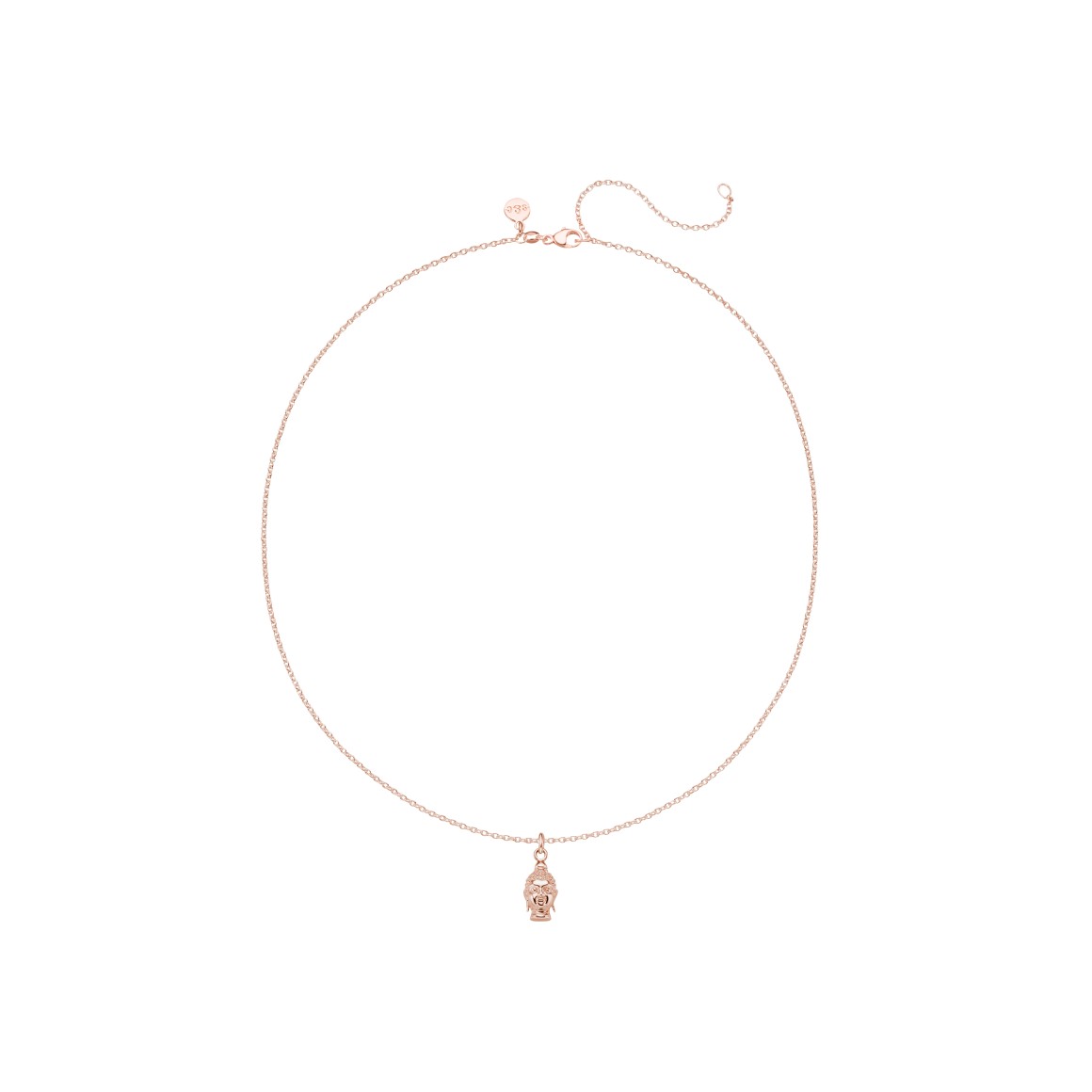 ladies buddha necklace sterling silver rosegold-plated