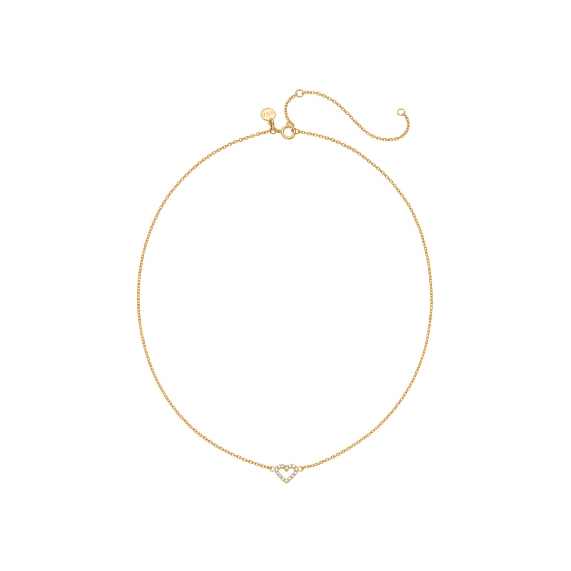 sparkle heart diamond necklace 18 karat white gold