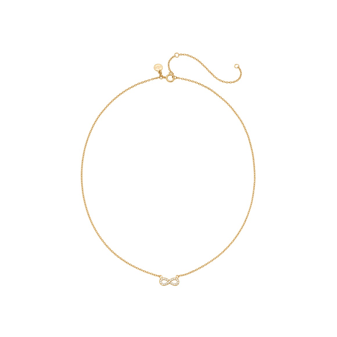 sparkle infinity diamond necklace 18 karat gold