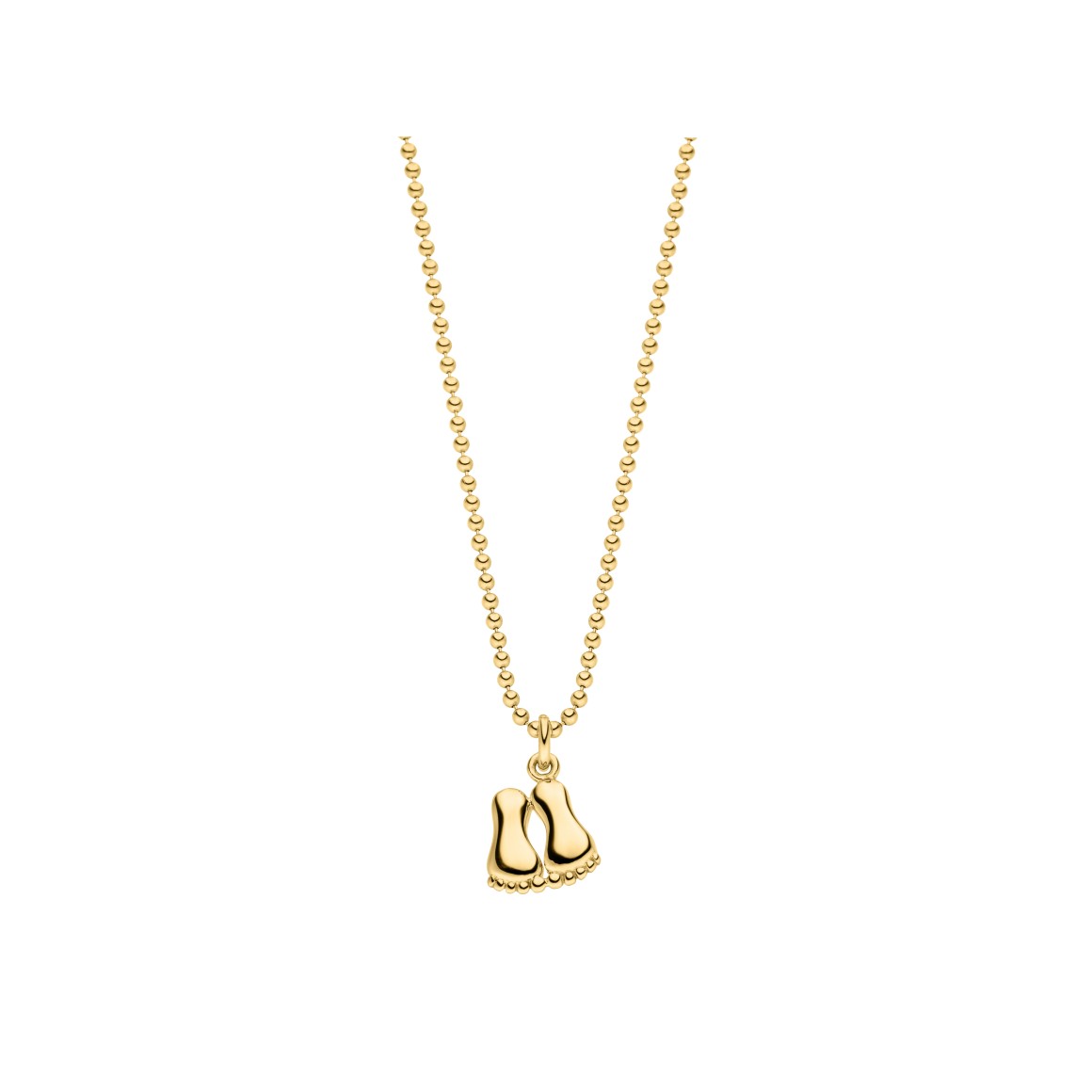 ladies baby feet necklace sterling silver gold-plated