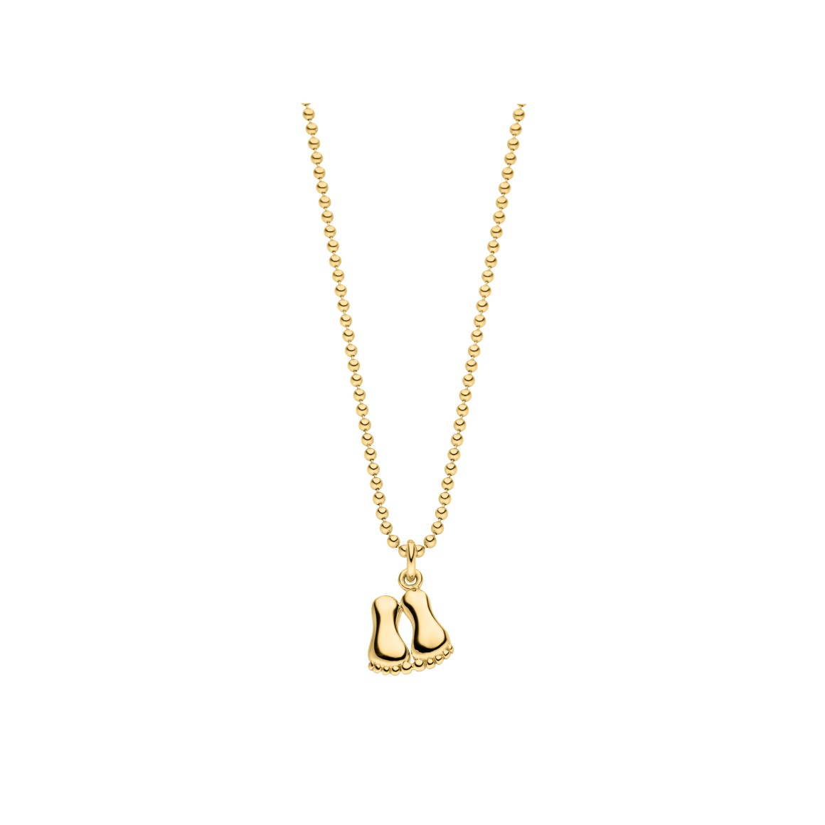 ladies baby feet necklace 18 karat gold