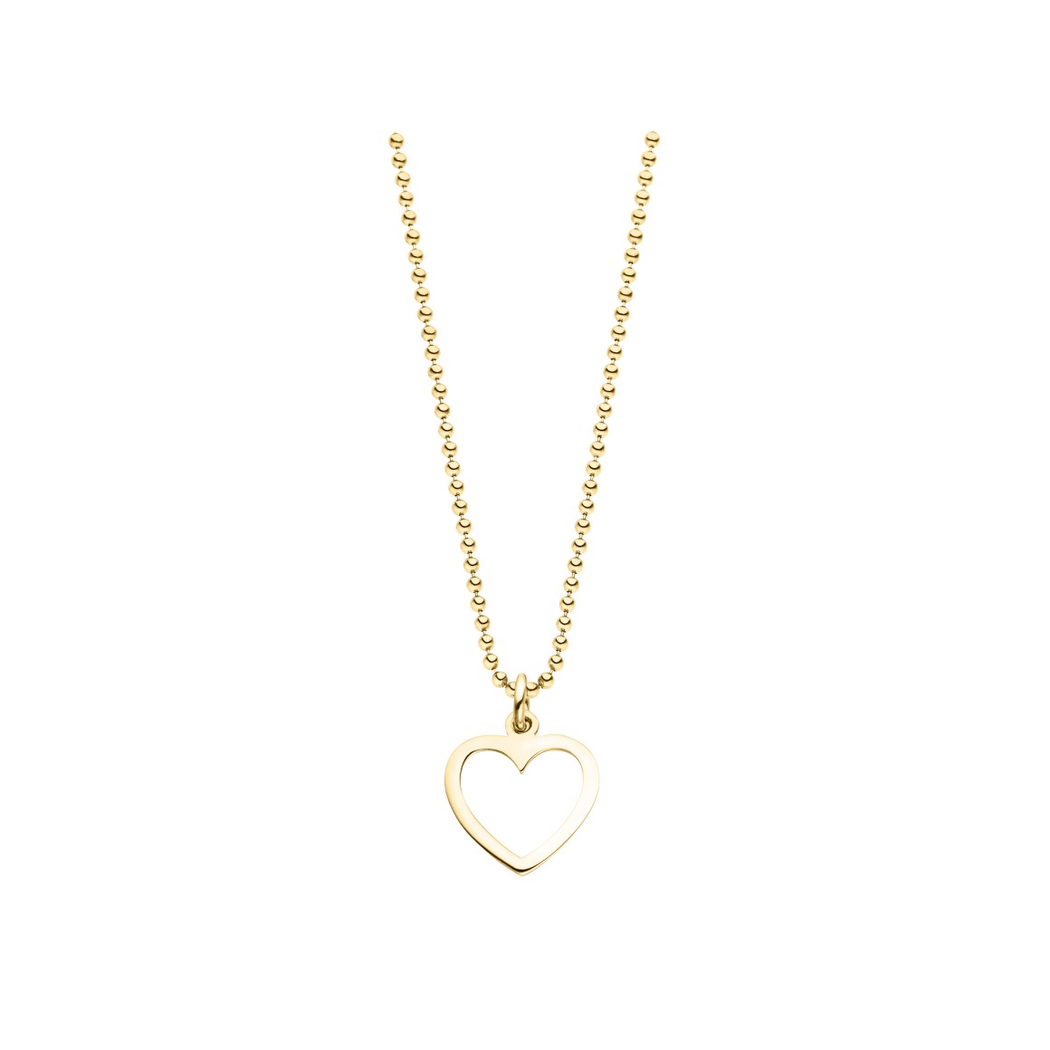 ladies heart cutout necklace sterling silver gold-plated