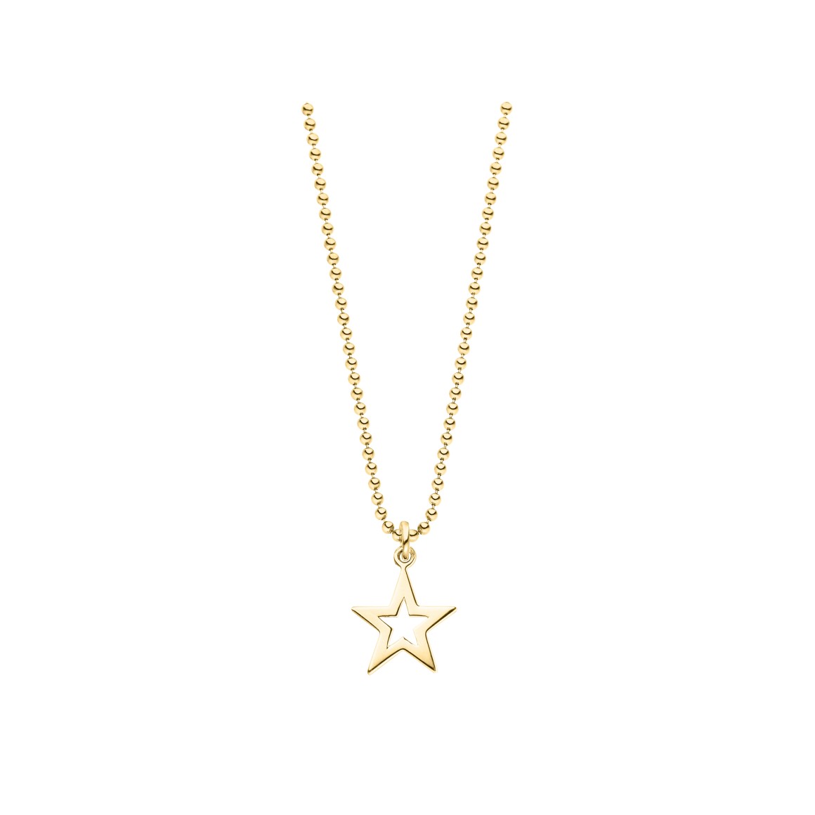 ladies star cutout necklace sterling silver gold-plated