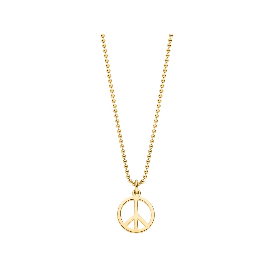 ladies peace necklace sterling silver gold-plated