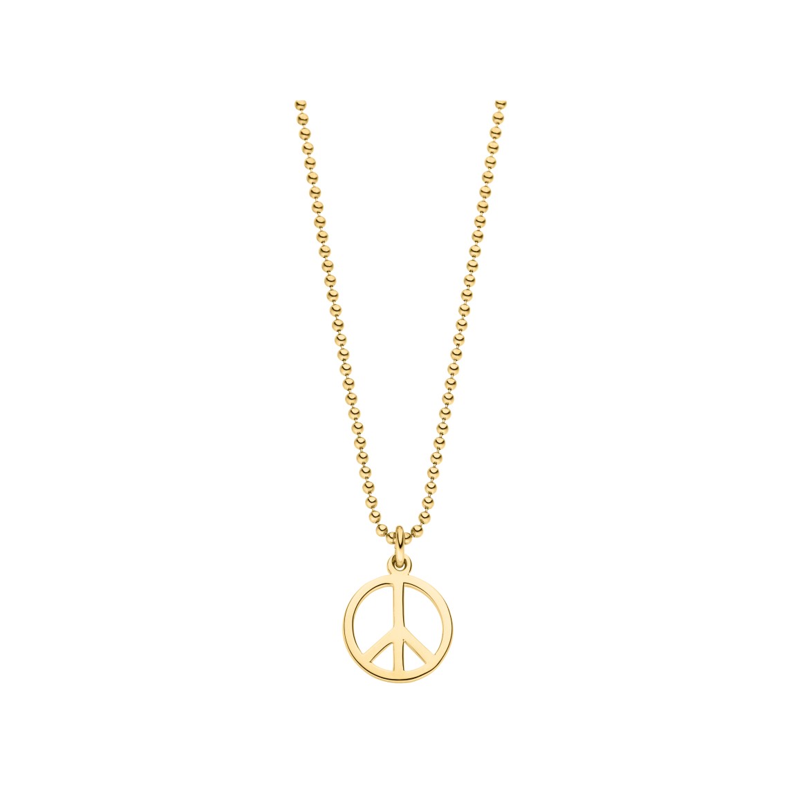 ladies peace necklace sterling silver gold-plated