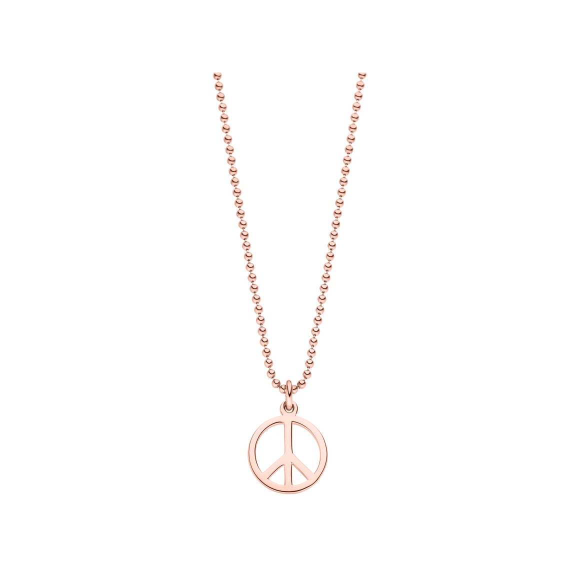 ladies peace necklace sterling silver rosegold-plated