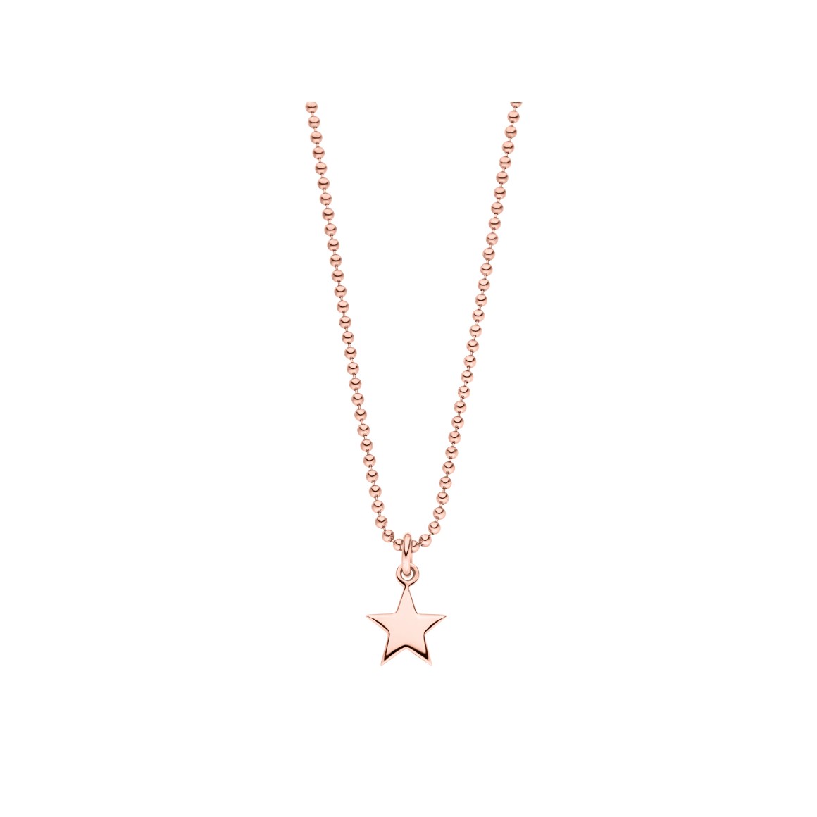 ladies star necklace sterling silver rosegold-plated