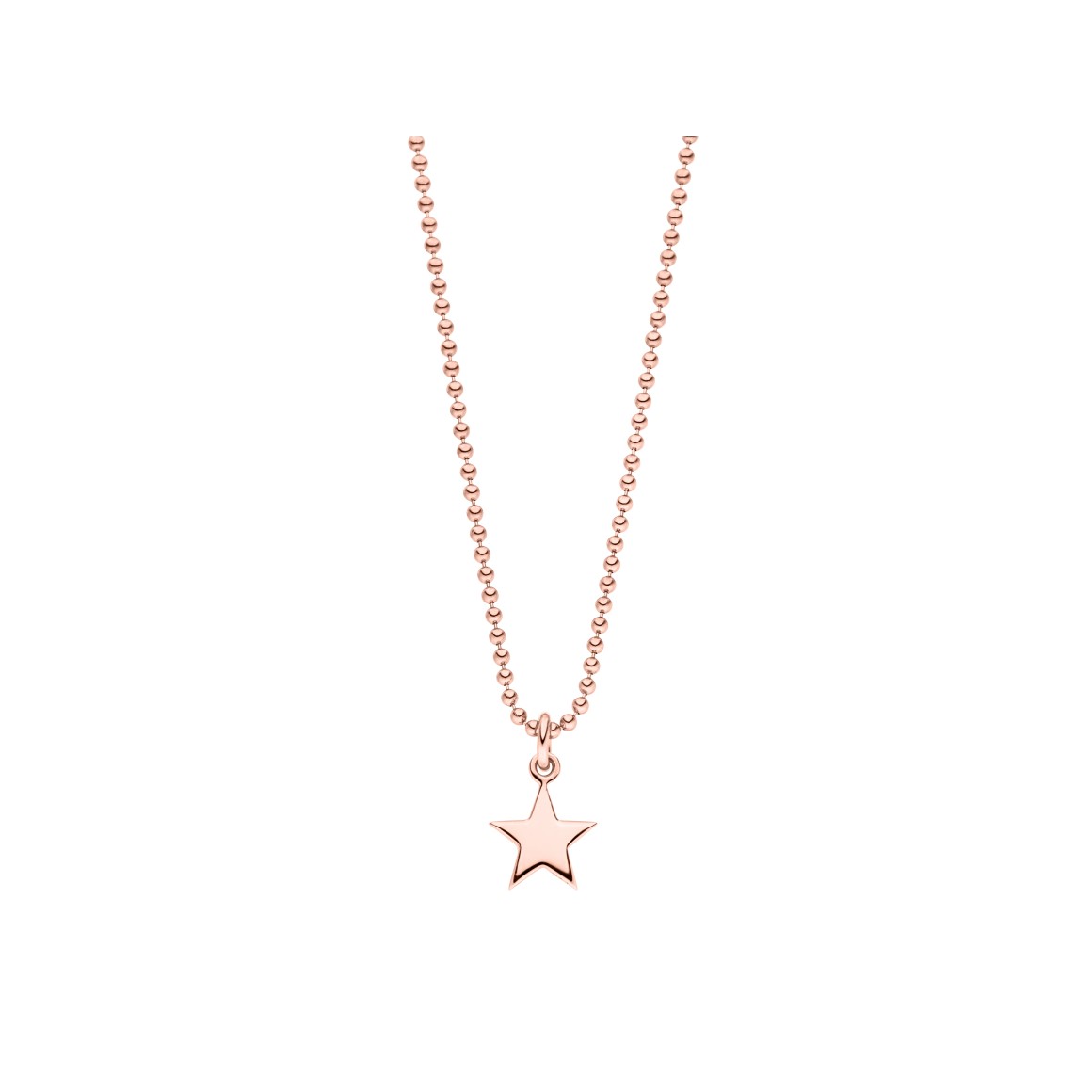 ladies star necklace sterling silver rosegold-plated