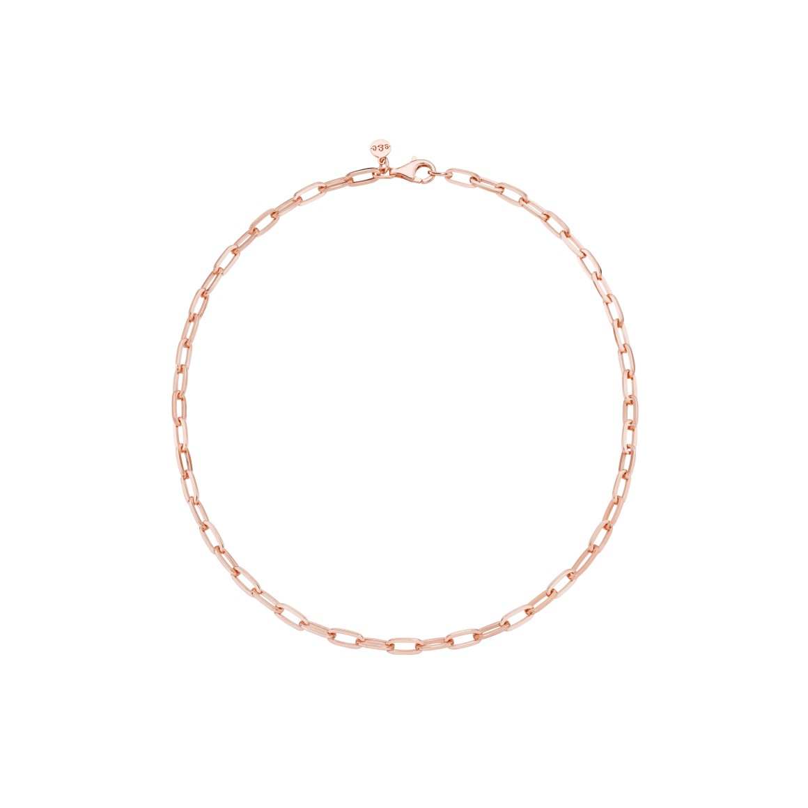 short link chain sterling silver rosegold-plated